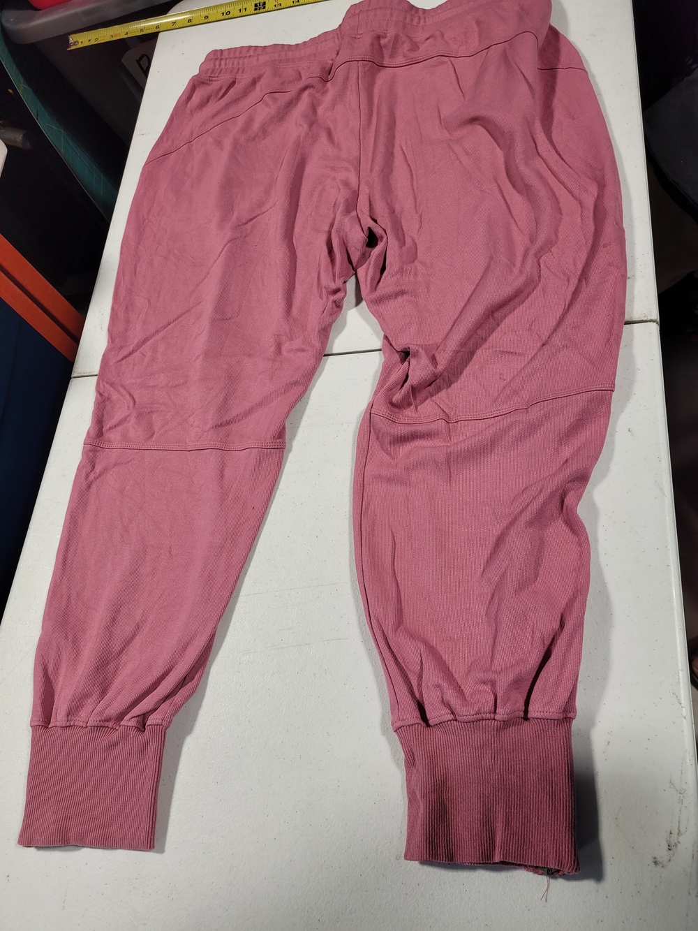 Women's Pink Drawstring Jogger Sweatpants with Ankle Zippers - Picture 3 of 3